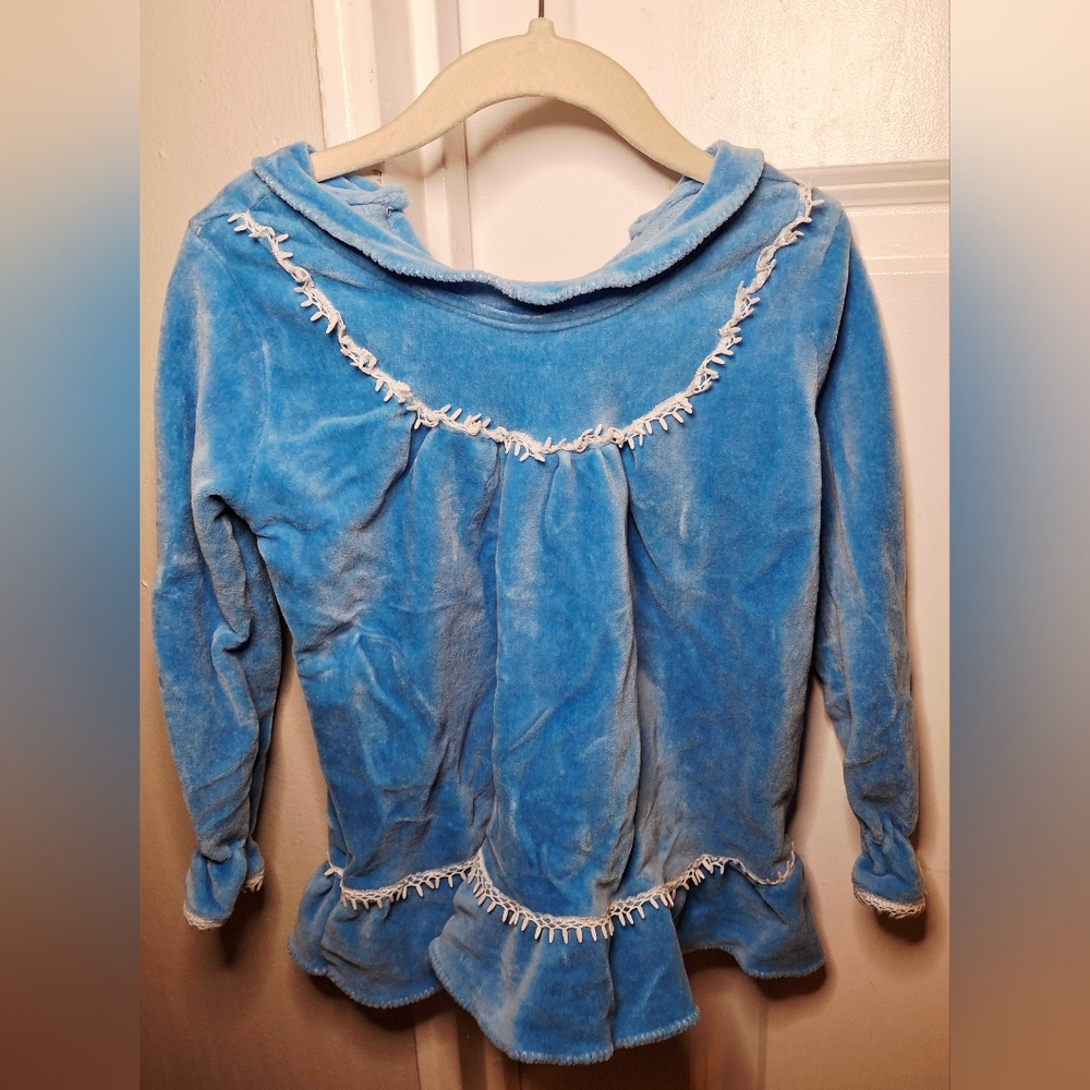 Vintage 80s Handmade Velvety Soft Long Sleeve Dress (6-9 mo)